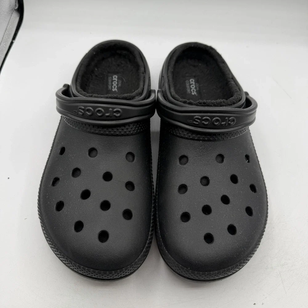 Crocs Classic Lined Clogs Mens Sz 13 Black Slip On Shoes Slippers Comfort 203591